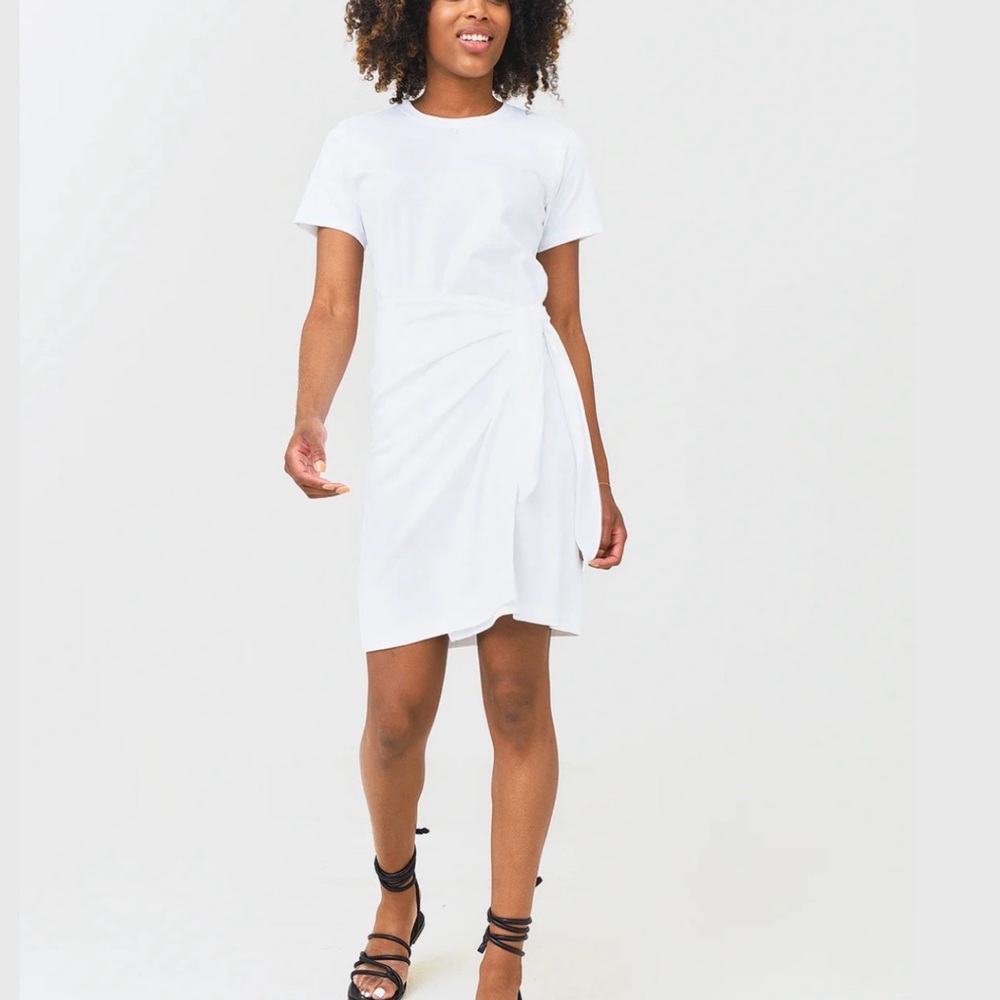 ✨ Vince Short Sleeve Waist-Tie Dress | White | Size S